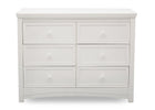 Delta Children White Ambiance (108) Lindsey 6 Drawer Dresser, Straight View a2a 3-Lindsey 6 Drawer Dresser
