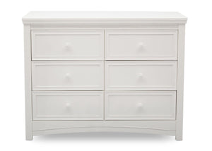 Delta Children White Ambiance (108) Lindsey 6 Drawer Dresser, Straight View a2a 3