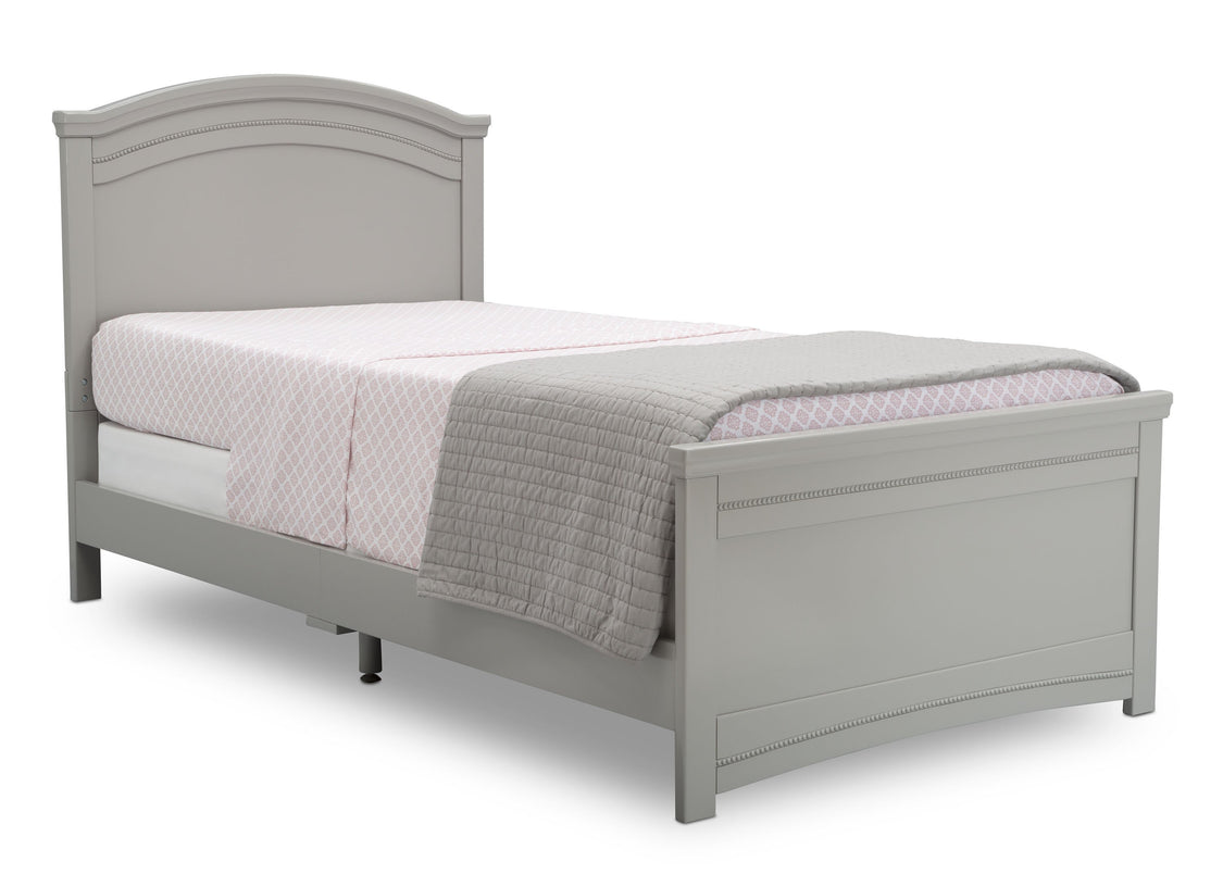 Delta Children Grey (026) Lindsey Twin Bed, Angled View, a3a