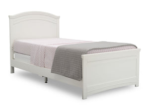 Delta Children Bianca White (130) Lindsey Twin Bed, Angled View, b3b 7