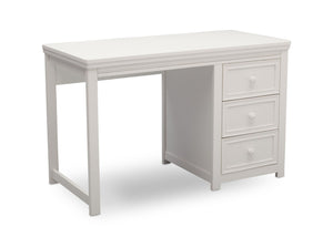Delta Children White Ambiance (108) Lindsey Desk, Angled View, a3a 4