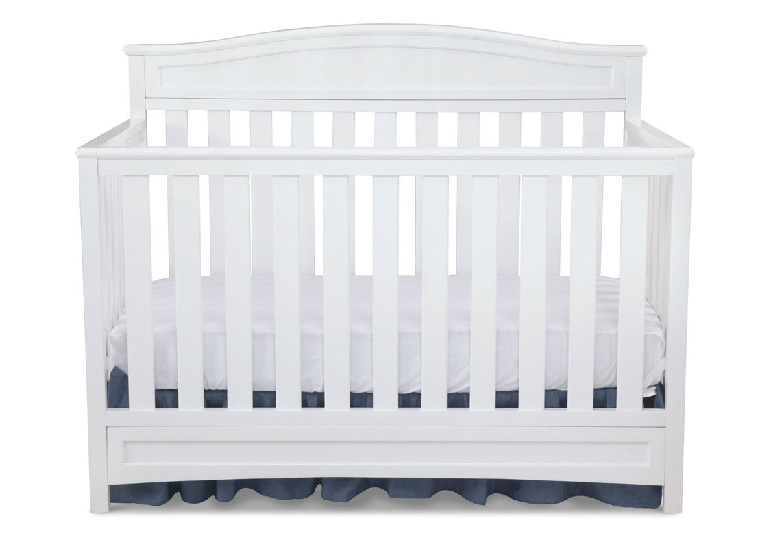 Delta Children White (100) Essington 4-in-1 Crib Front View a2a