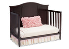 Delta Children Dark Chocolate (207) Maverick 4-in-1 Crib, angled conversion to daybed, a5a 4-Maverick 4-in-1 Crib