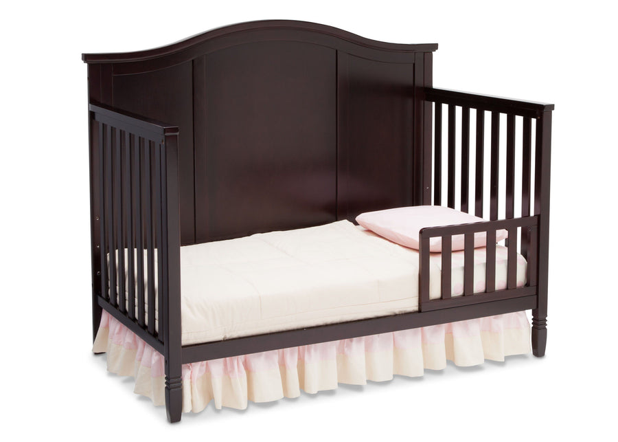 Delta Children Dark Chocolate (207) Maverick 4-in-1 Crib, angled conversion to toddler bed, a4a 3-Maverick 4-in-1 Crib