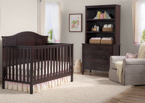 Delta Children Dark Chocolate (207) Maverick 4-in-1 Crib, room view, a1a 6