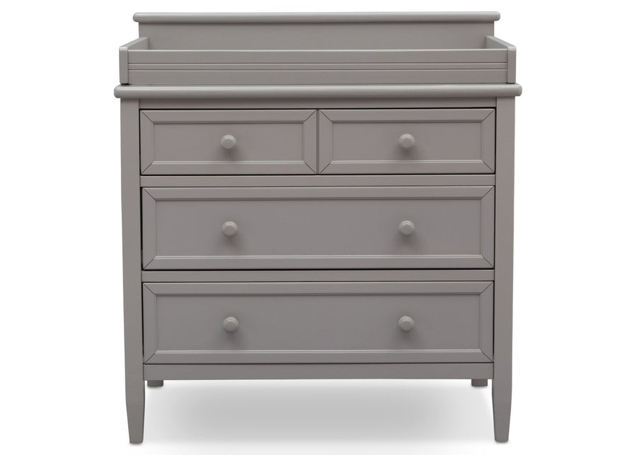 Delta Children Epic Signature 3 Drawer Dresser with Changing Top, Front View Grey (026) a2a 2-Epic Signature 3 Drawer Dresser with Changing Top