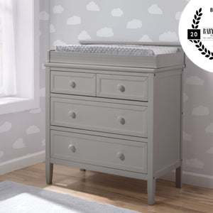 Delta Children Epic Signature 3 Drawer Dresser with Changing Top, Right View Grey (026) a0a 2