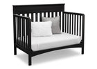 Delta Children Black (001) Fabio 4-in-1 Crib, Right View Daybed Conversion a4a 4-Fabio 4-in-1 Crib