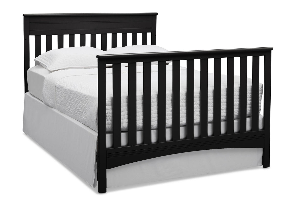 Delta Children Black (001) Fabio 4-in-1 Crib, Right View Full Size Bed Conversion a5a