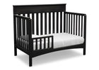 Delta Children Black (001) Fabio 4-in-1 Crib, Right View with Toddler Guardrail a3a 3-Fabio 4-in-1 Crib