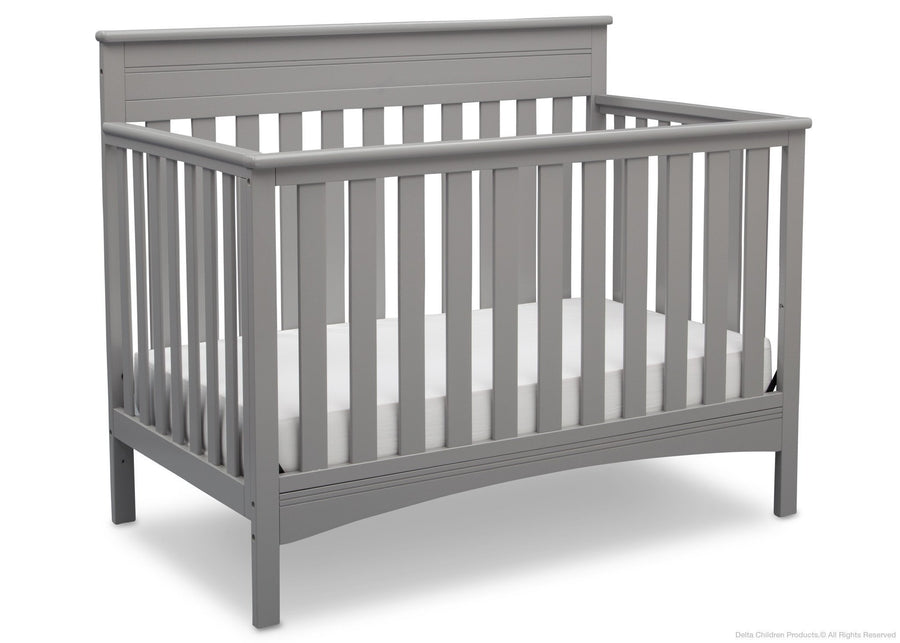 Delta Children Grey (026) Fabio 4-in-1 Crib Side View, Crib Conversion c3c 11-Fabio 4-in-1 Crib