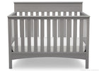 Delta Children Grey (026) Fabio 4-in-1 Crib Front View, Crib Conversion c2c 7-Fabio 4-in-1 Crib