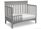 Delta Children Grey (026) Fabio 4-in-1 Crib Side View, Toddler Bed Conversion with Toddler Guardrail c4c 8-Fabio 4-in-1 Crib