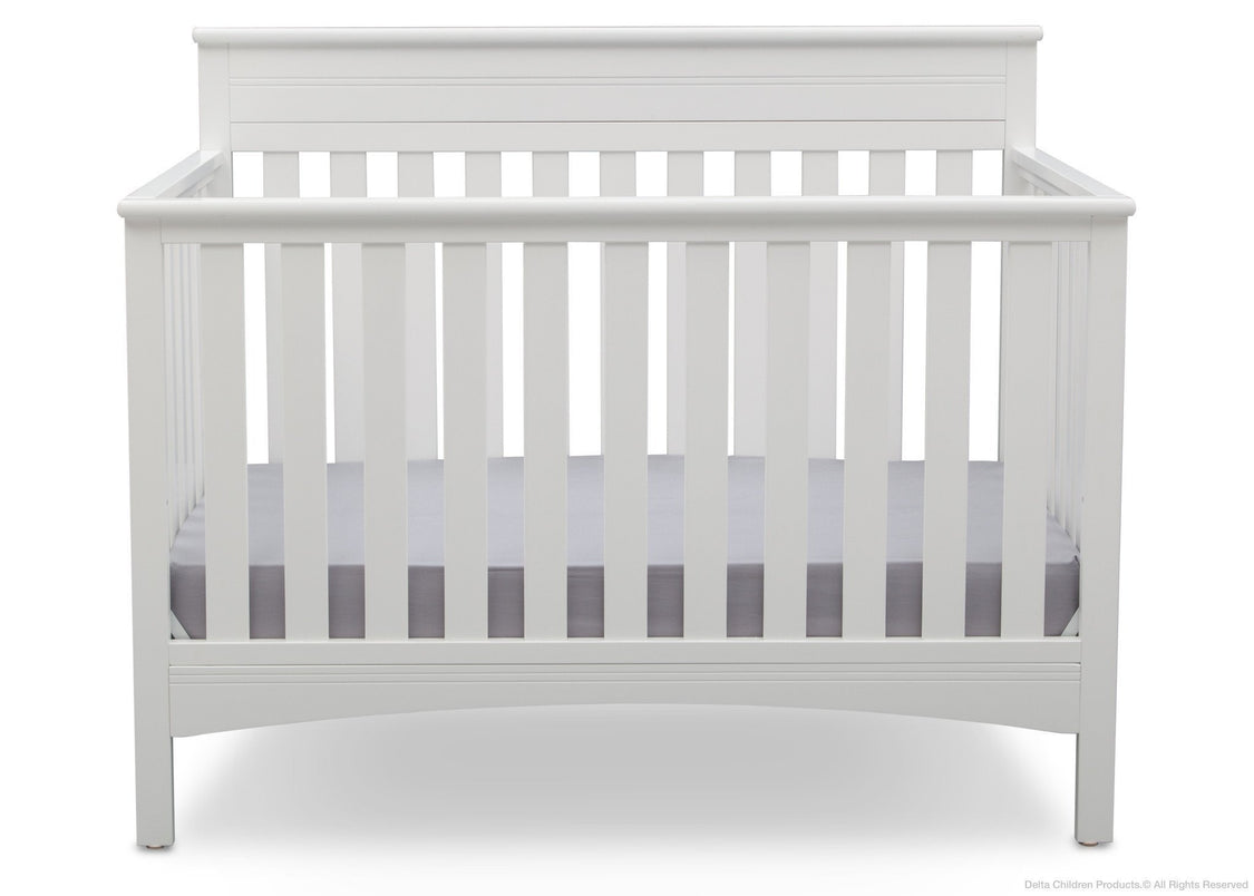 Delta Children Bianca (130) Fabio 4-in-1 Crib Front View, Crib Bed Conversion b2b