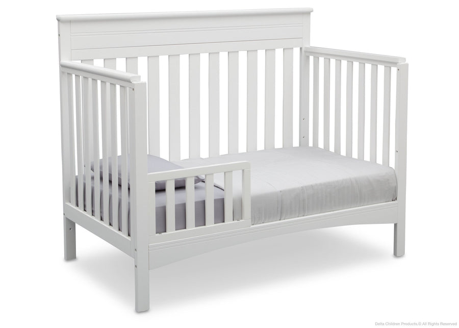 Delta Children Bianca (130) Fabio 4-in-1 Crib Side View, Toddler Bed Conversion with Toddler Guardrail b4b 15-Fabio 4-in-1 Crib