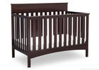 Delta Children Dark Chocolate (207) Fabio 4-in-1 Crib Side View, Crib Conversion d3d 23-Fabio 4-in-1 Crib