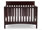 Delta Children Dark Chocolate (207) Fabio 4-in-1 Crib Front View, Crib Conversion d2d 19-Fabio 4-in-1 Crib