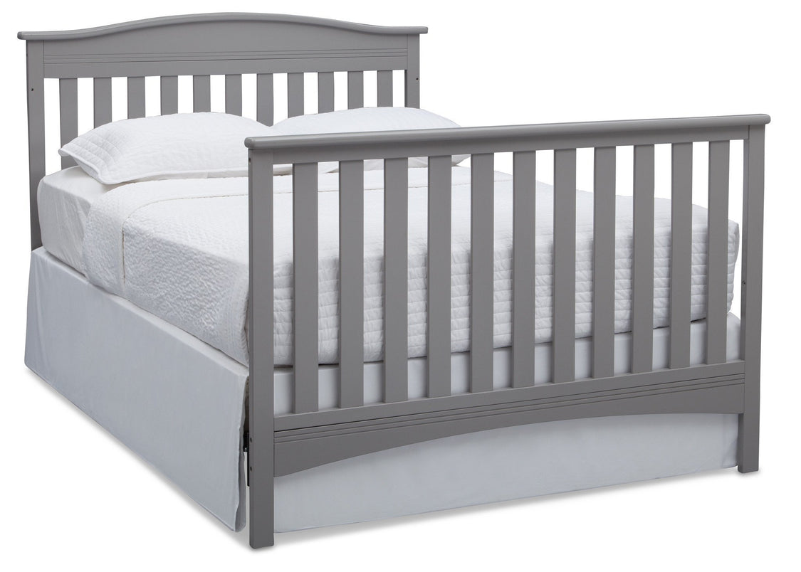 Delta Children Grey (026) Bakerton 4-in-1 Crib Full Bed Conversion with Footboard View a6a