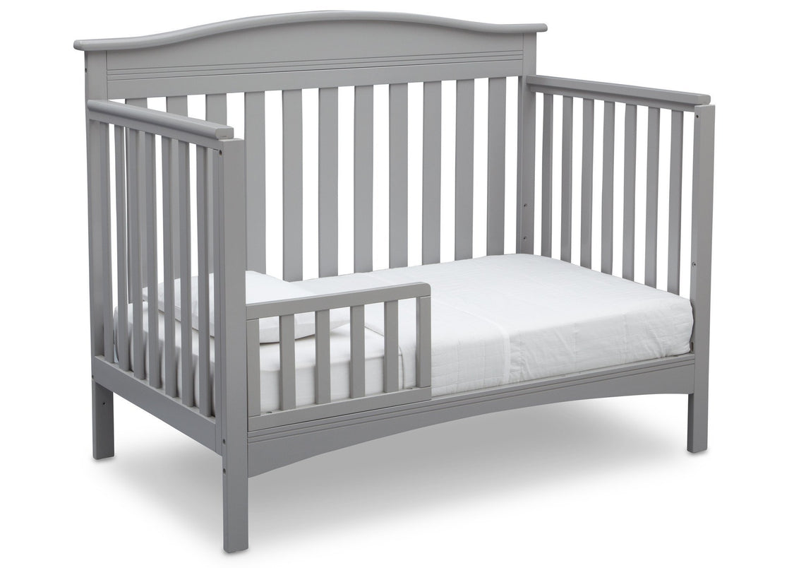 Delta Children Grey (026) Bakerton 4-in-1 Crib Toddler Bed Conversion Side View a4a