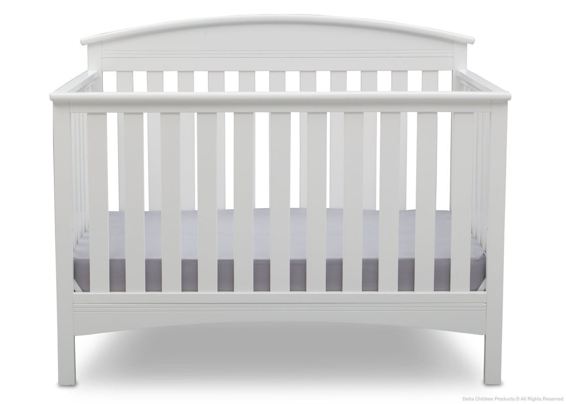 DCB: Delta Children Bianca White (130) Abby 4-in-1 Crib Front View b2b