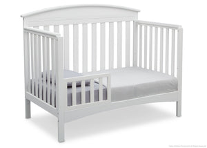 Delta Children Bianca White (130) Abby 4-in-1 Crib Toddler Bed Conversion Side View b4b 4