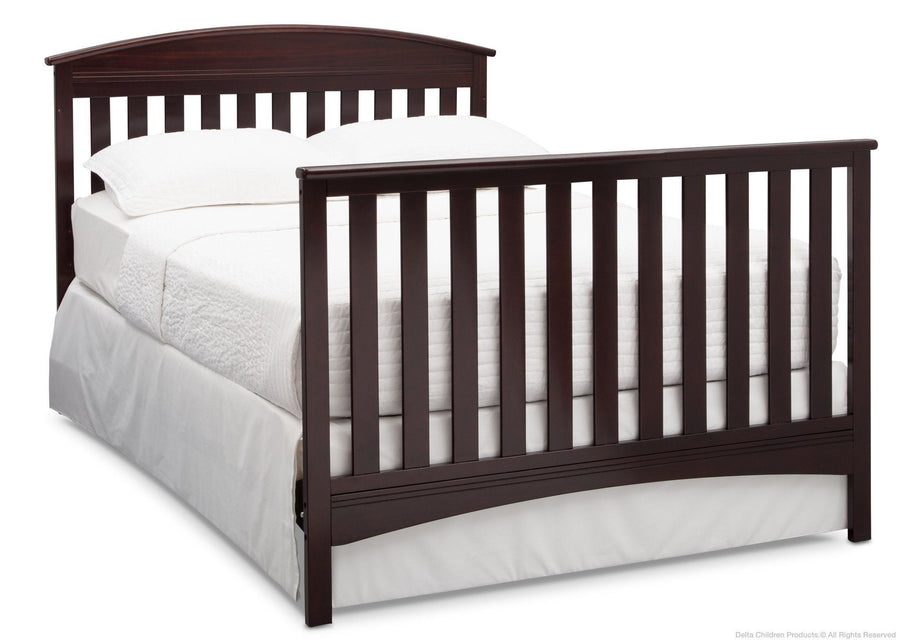 Delta Children Dark Chocolate (207) Abby 4-in-1 Crib Full Bed Conversion with Footboard c6c 17-Abby 4-in-1 Convertible Crib