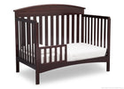 Delta Children Dark Chocolate (207) Abby 4-in-1 Crib Toddler Bed Conversion Side View c4c 15-Abby 4-in-1 Convertible Crib