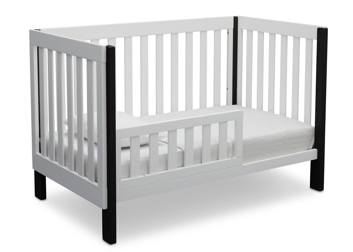 Delta Children Bianca with Ebony (149) Bellevue 3-in-1 Crib, Toddler Bed Angled View a5a