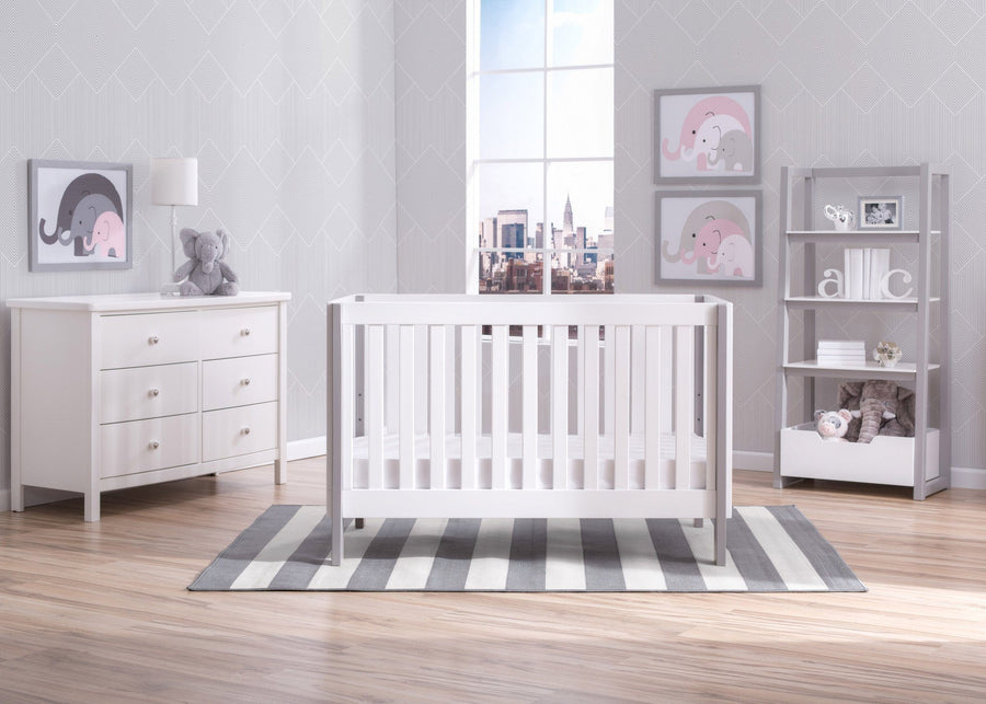 Delta Children Bianca with Grey (166) Bellevue 3-in-1 Crib, Room Shot b1b 14-Bellevue 3-in-1 Crib
