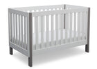 Delta Children Bianca with Grey (166) Bellevue 3-in-1 Crib, Angled Crib View b4b 8-Bellevue 3-in-1 Crib