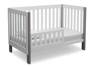 Delta Children Bianca with Grey (166) Bellevue 3-in-1 Crib, Toddler Bed Angled View b5b 11
