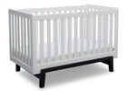 Delta Children Bianca White with Ebony (149) Aster 3-in-1 Crib, Angled Crib View a4a 4-Aster 3-in-1 Convertible Crib