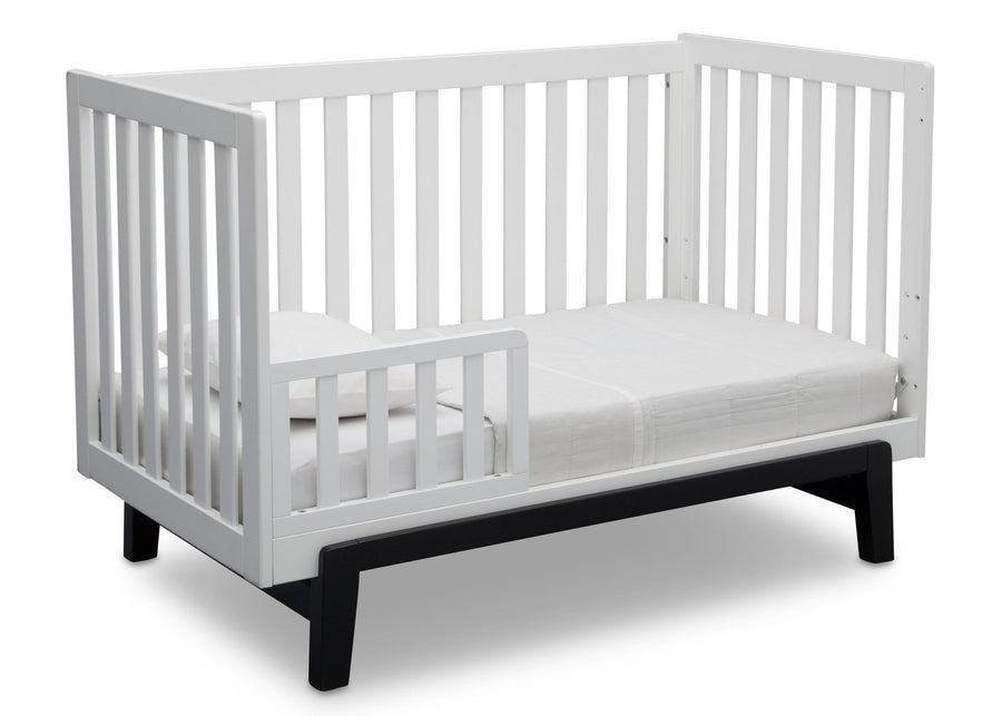 Delta Children Bianca White with Ebony (149) Aster 3-in-1 Crib, Toddler Bed Conversion a5a 5-Aster 3-in-1 Convertible Crib