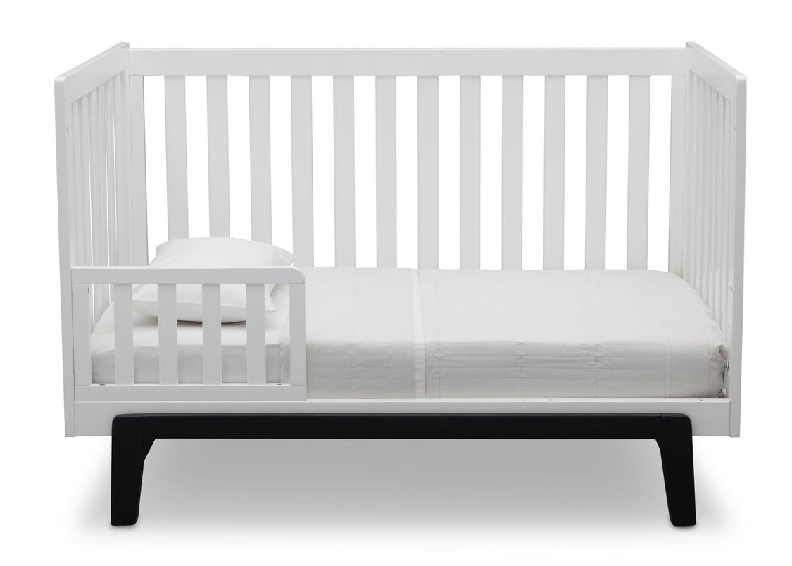 Delta Children Bianca White with Ebony (149) Aster 3-in-1 Crib, Toddler Bed Conversion 