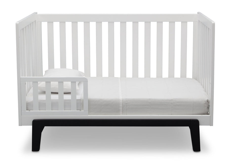 Delta Children Bianca White with Ebony (149) Aster 3-in-1 Crib, Toddler Bed Conversion  6-Aster 3-in-1 Convertible Crib
