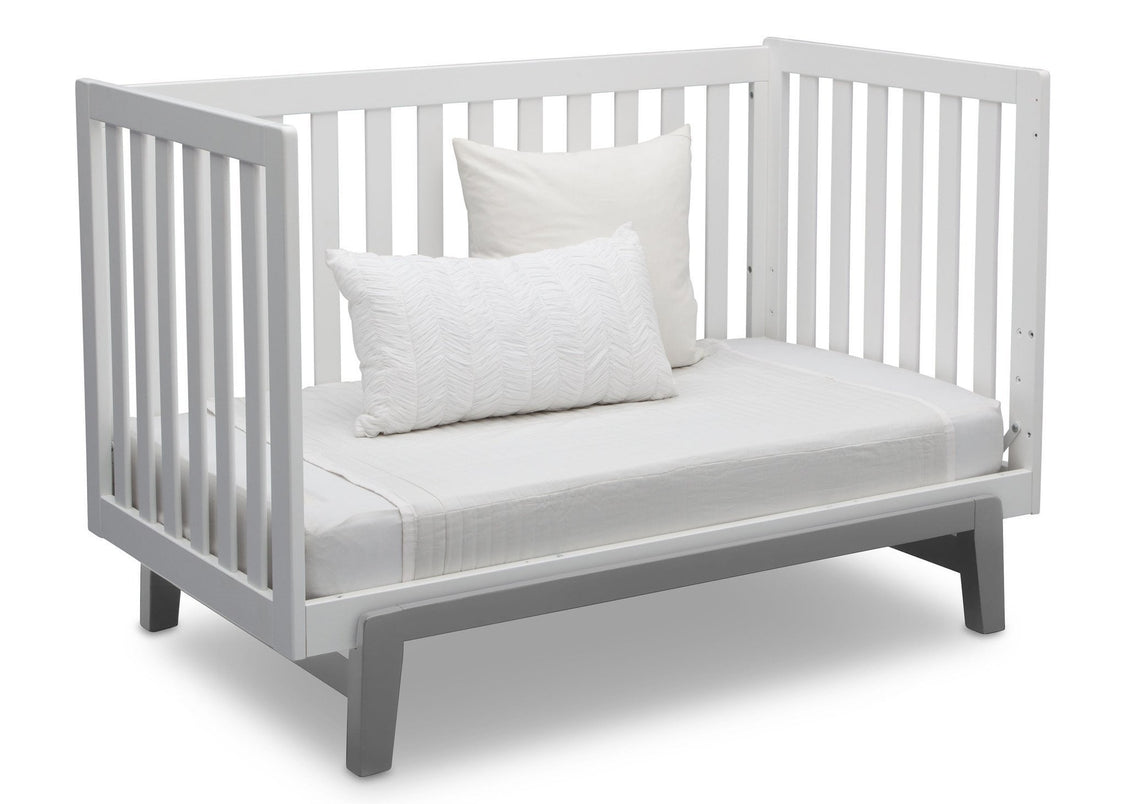Delta Children Bianca White with Grey (166) Aster 3-in-1 Crib, Daybed Conversion b8b