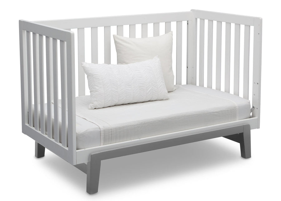 Delta Children Bianca White with Grey (166) Aster 3-in-1 Crib, Daybed Conversion b8b 13-Aster 3-in-1 Convertible Crib
