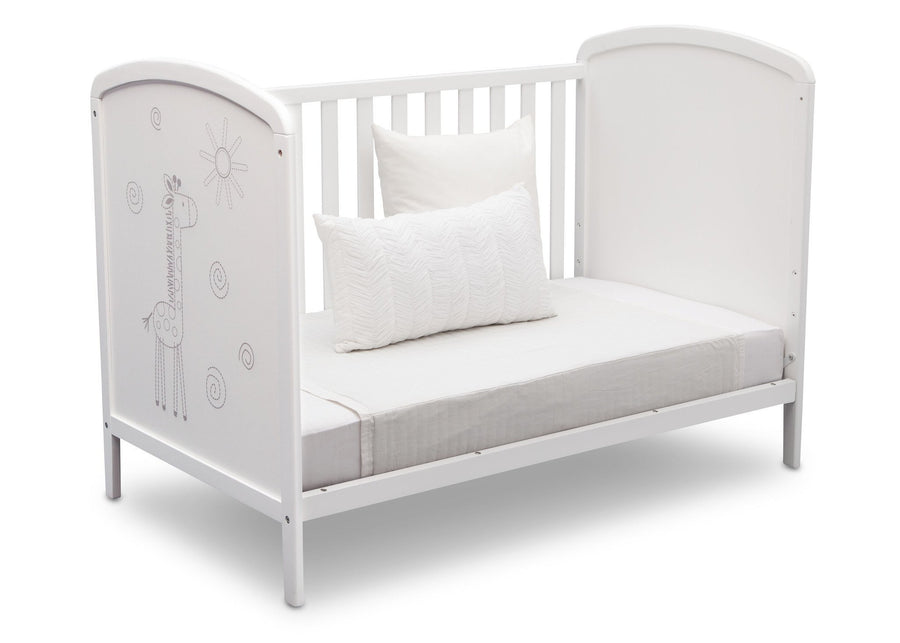 Delta Children, Bianca With Animal Motif (1303), Modbaby 3-in-1 Crib, angled daybed conversion, a6a 2-Modbaby 3-in-1 Crib