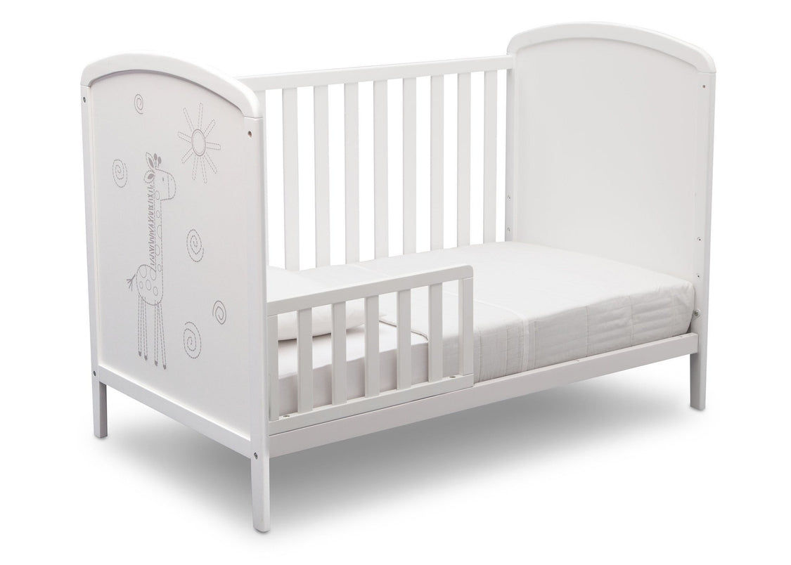 Delta Children, Bianca With Animal Motif (1303), Modbaby 3-in-1 Crib, angled toddler bed conversion, a5a