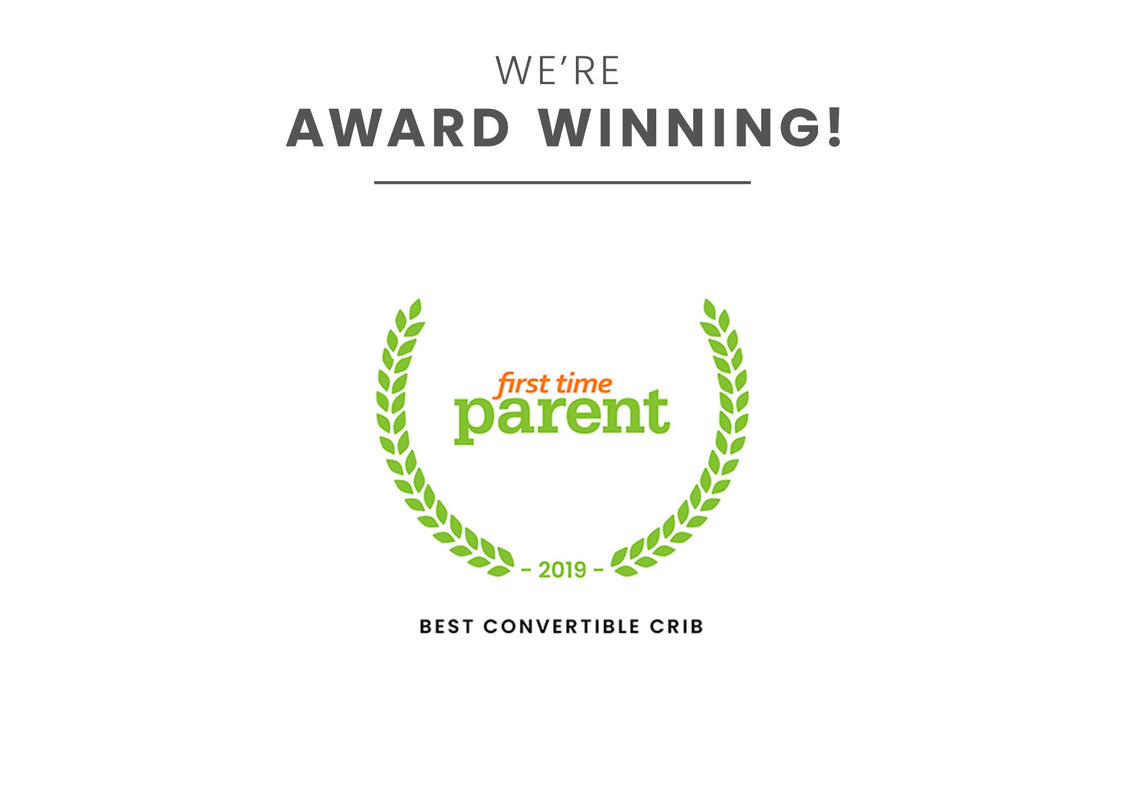 Award badge for Best Convertible Crib Bianca White with Pooh 1301