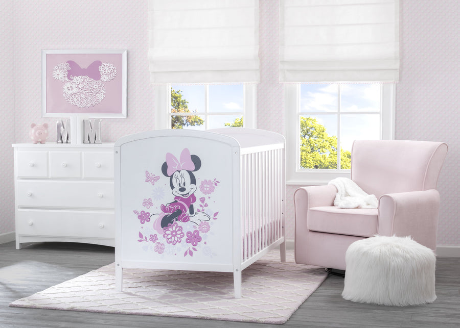 Bianca White with Minnie (1302) 542330-1302 1-Disney Minnie Mouse 3-in-1 Convertible Baby Crib