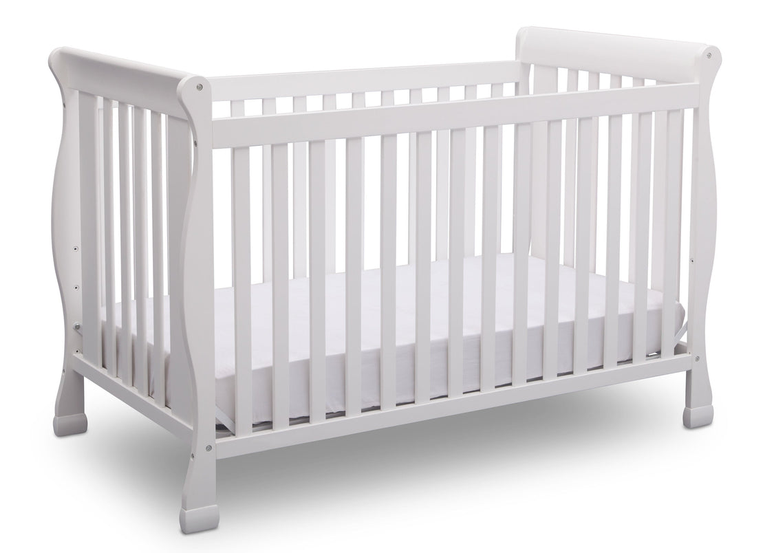Delta Children Bianca (130) Riverside 4-in-1 Crib, angled view, a3a