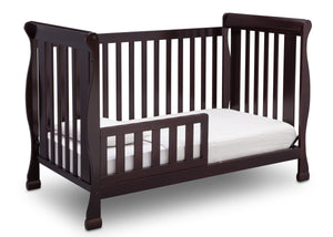 Delta Children Dark Chocolate (207) Riverside 4-in-1 Crib, angled conversion to toddler bed, b4b 23