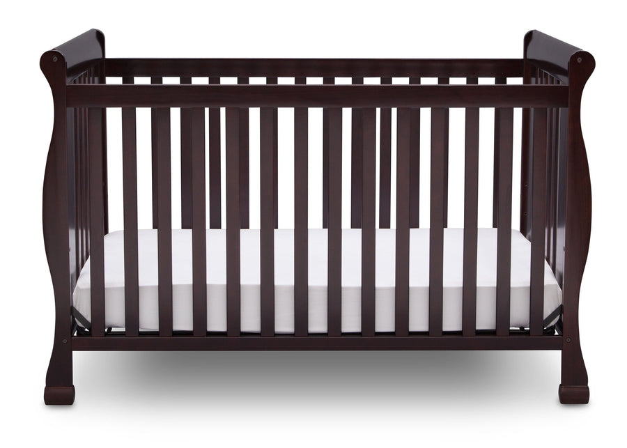 Delta Children Dark Chocolate (207) Riverside 4-in-1 Crib, front view, b2b 11-Riverside 4-in-1 Crib