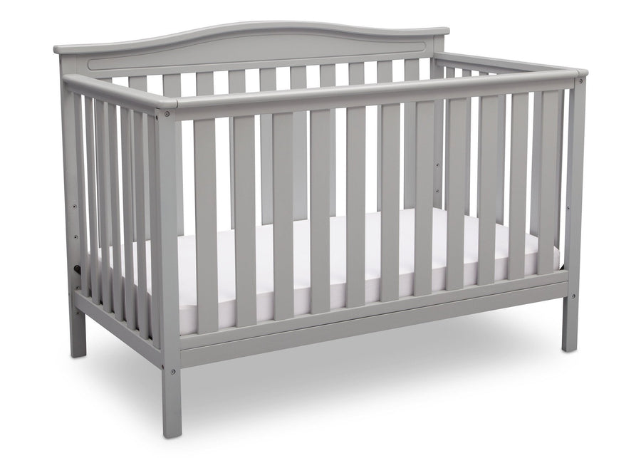 Delta Children Grey (026) Independence 4-in-1 Convertible Crib, Angled Crib View a3a 2-Independence 4-in-1 Convertible Crib