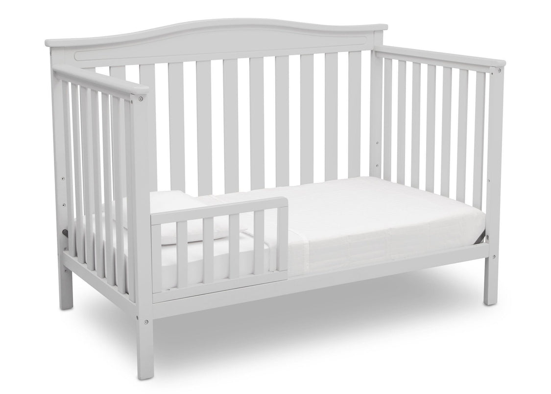 Delta Children Bianca White (130) Independence 4-in-1 Convertible Crib, Toddler Bed Conversion b5b