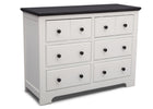 Delta Children Bianca with Rustic Ebony (135) Providence 6 Drawer Dresser, Angled View a3a 1-Providence 6 Drawer Dresser