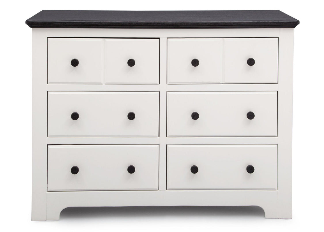 Delta Children Bianca with Rustic Ebony (135) Providence 6 Drawer Dresser, Front View a2a