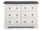 Delta Children Bianca with Rustic Ebony (135) Providence 6 Drawer Dresser, Front View a2a 2-Providence 6 Drawer Dresser