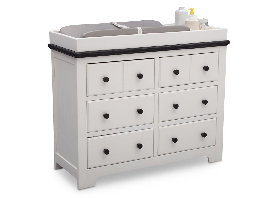 Delta Children Bianca with Rustic Ebony (135) Providence 6 Drawer Dresser, with Changing Tray a4a